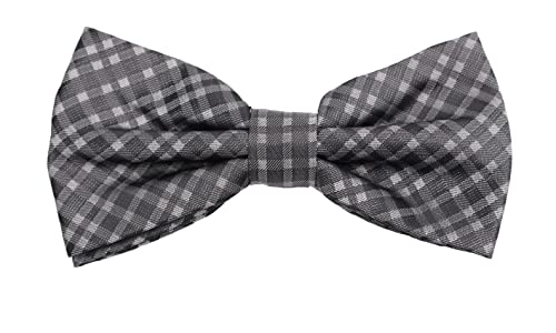 Fabio Farini - Elegante karierte Herren Fliege Querbinder für jeden Anlass in verschiedenen Farben Grau Schwarz von Fabio Farini