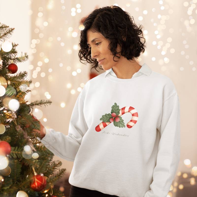 Weihnachtspullover Mit Süßer Zuckerstange | Must Have Wintersweatshirt Süßem Aufdruck Weihnachtsgeschenk Winterpulli Ganze Familie von FabisKreativStudio