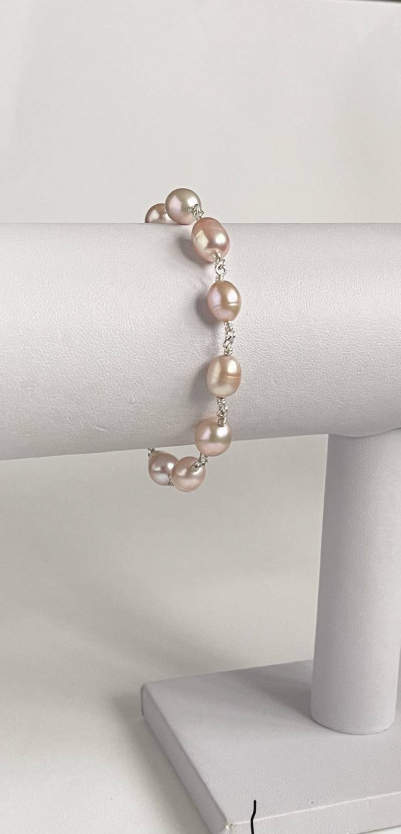 Perlenarmband, Rosenkranz 925 Silber Süßwasserzuchtperlen Letzte Verfügbar von Fabisha