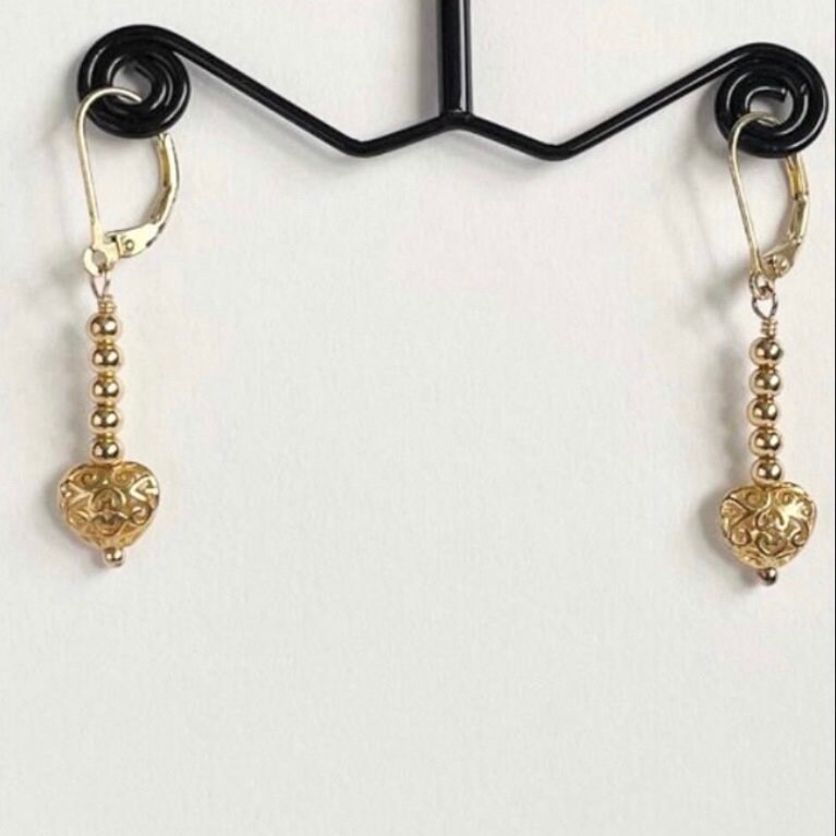 sterling Silber Filigrane Herz Damen Ohrringe, Mit Vergoldung von Fabisha