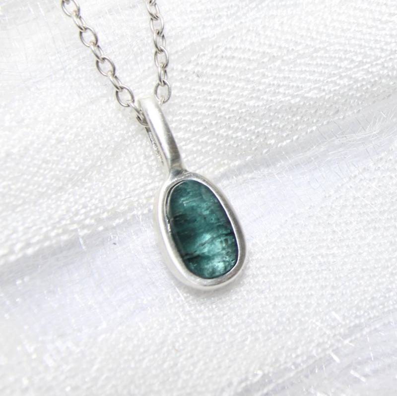 Indigolith Blau Turmalin Anhänger Silber 999 Teal Paraiba Schmuck Von Fablesaesthetics von FablesAesthetics