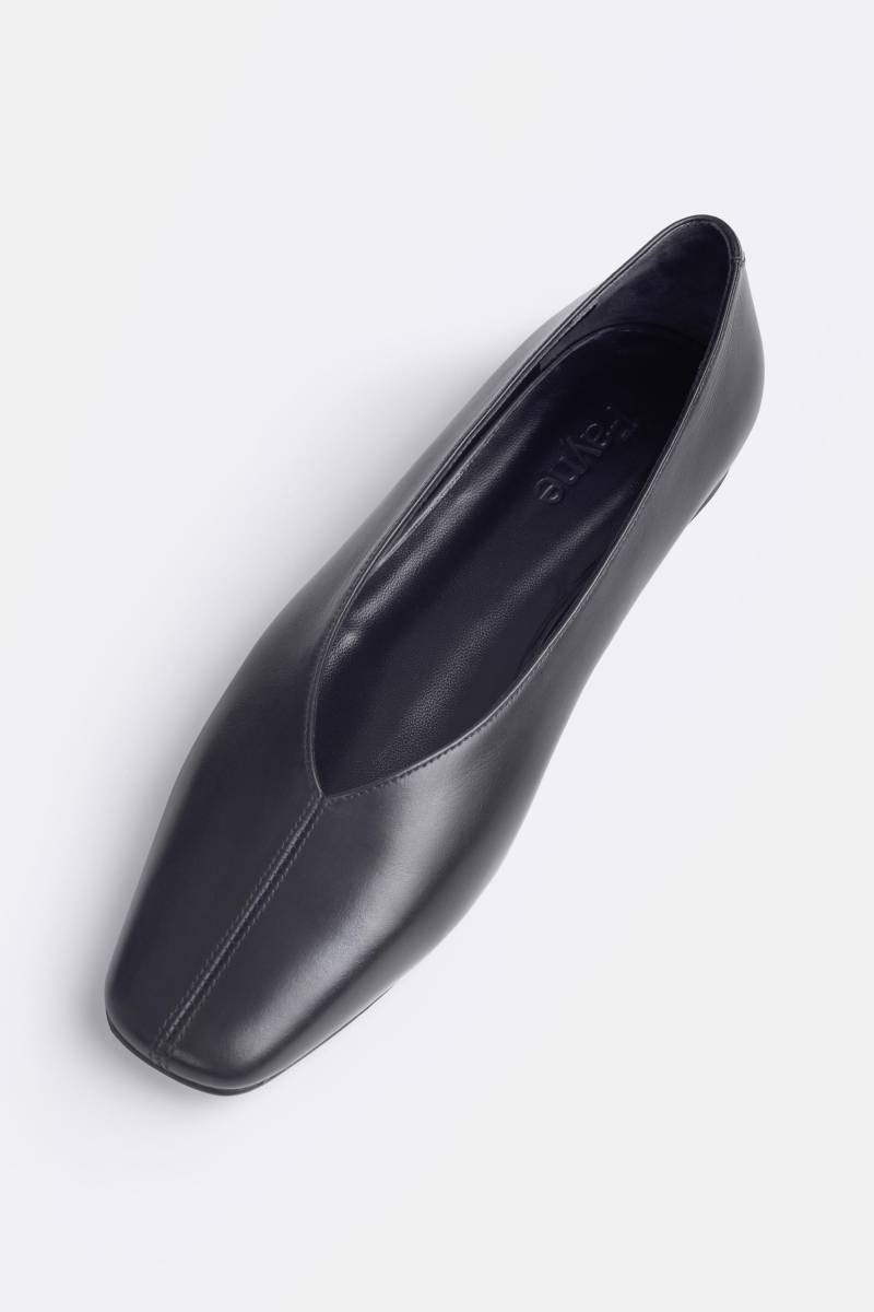 Fayne Studio - Leder Schwarz Ballerina Schuhe - Damen Wohnung von FablesAtelier