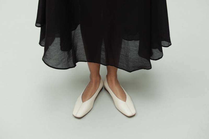 Fayne Studio - Leder Vanille Ballerina Schuhe Damen Wohnung von FablesAtelier