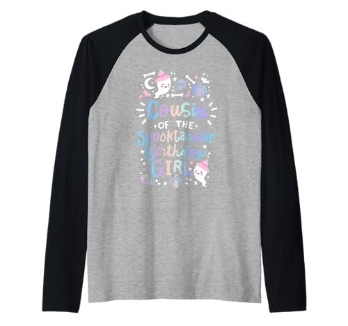 Cousine der gruseligen Halloween-Familie Birthday Girl Raglan Cousine der gruseligen Halloween-Familie Birthday Girl Raglan von Faboolous Family Halloween Birthday Party Outfits