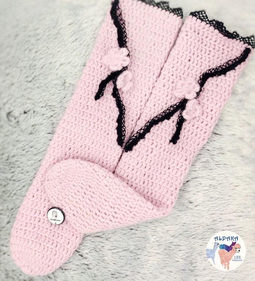 Bettsocken "Kirschblüten", Unikat Bettsocken "Kirschblüten", Unikat von FabriKATionen