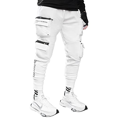 Fabric of the Universe Techwear Fashion Cargo Jogger Hose, Weiß, Cg-Typ, 04 g, Mittel Fabric of the Universe Techwear Fashion Cargo Jogger Hose, Weiß, Cg-Typ, 04 g, Mittel von Fabric of the Universe