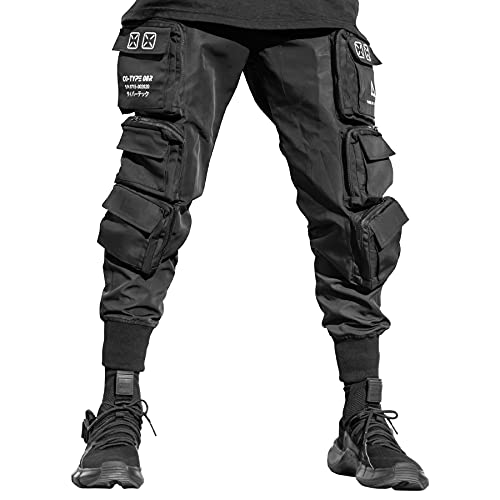 Fabric of the Universe Techwear Fashion Cargo Jogginghose, Schwarz CG-Typ 08R, Klein von Fabric of the Universe