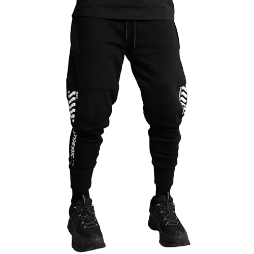 Fabric of The Universe Techwear Graphic Cyberpunk Fashion Jogger Pants, Schwarz J-Typ 003c, Mittel von Fabric of the Universe
