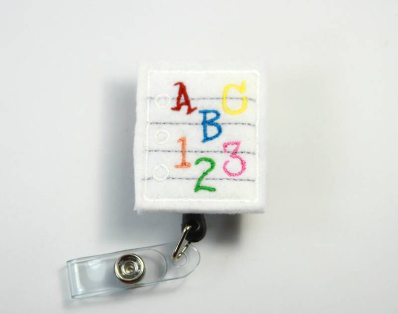 Abc Fühlte Sich Abzeichen Haspel, Schule 123 Lehrer Walzen Und Versenkbare Haspel von FabricLoveandFun