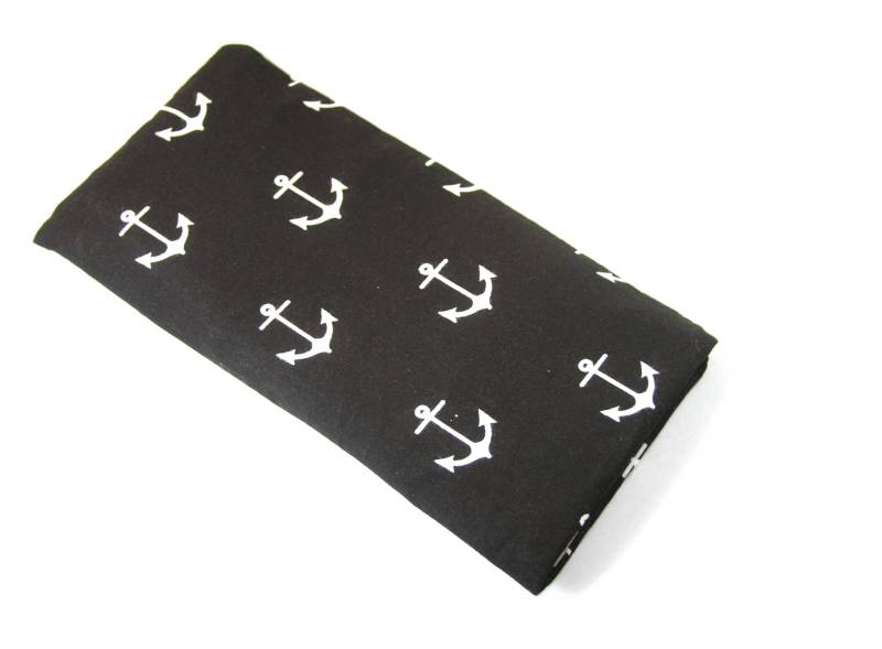 Anker, Stoffbeutel, Brillenetui, Anker-Design-Tasche, Schwarz Anker Snap-Knopf-Fall von FabricLoveandFun