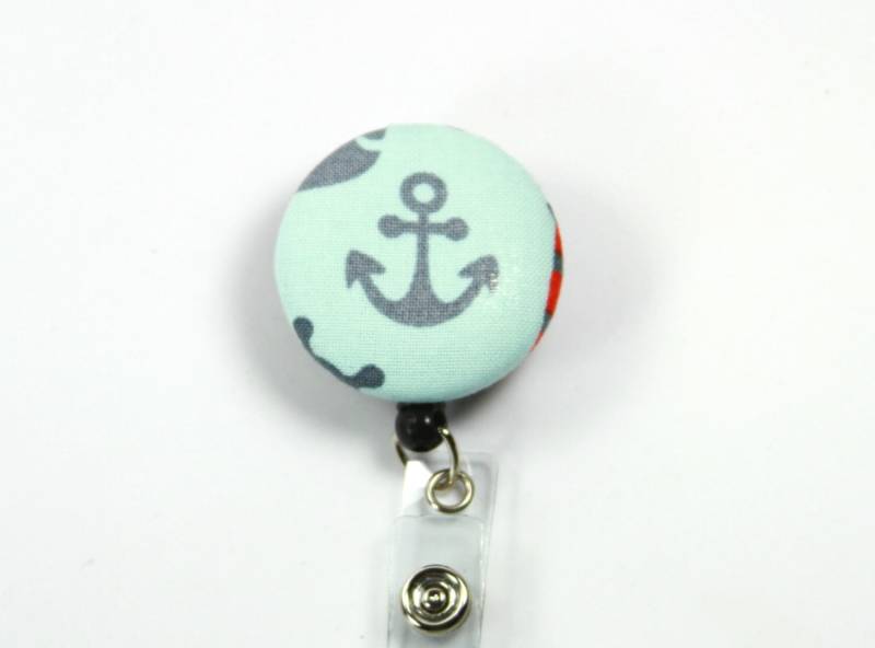 Anker-Stoff-Abzeichen-Reel, Einziehbare Abzeichen Reel, Anker-Lanyard, Stoff Button von FabricLoveandFun