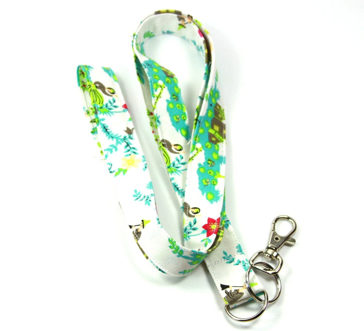 Bild Stoff Schlüsselband, Stoff-Abzeichen-Halter, Szene Land-Stoff-Lanyard von FabricLoveandFun
