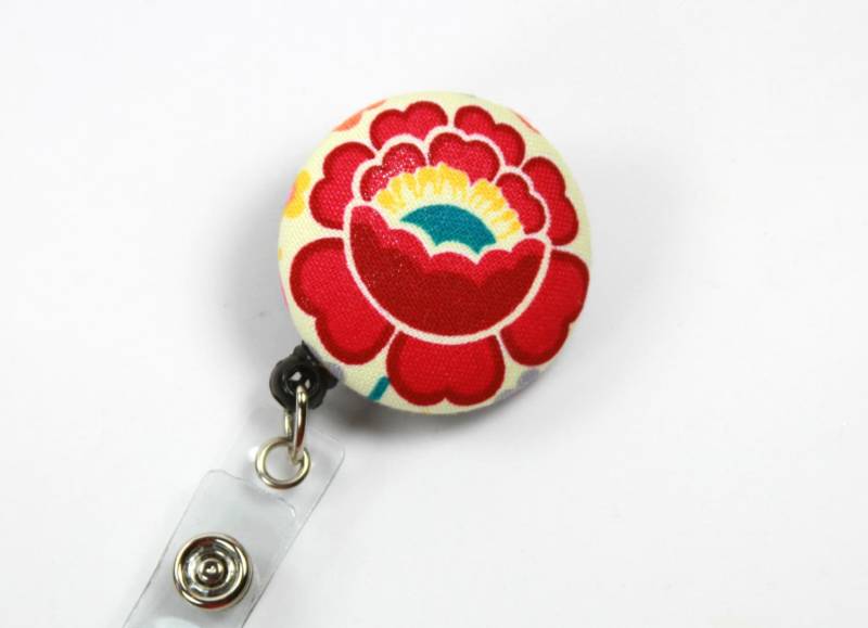 Blume Stoff Button Rollen, Einziehbare Taste Abzeichen Knopf von FabricLoveandFun