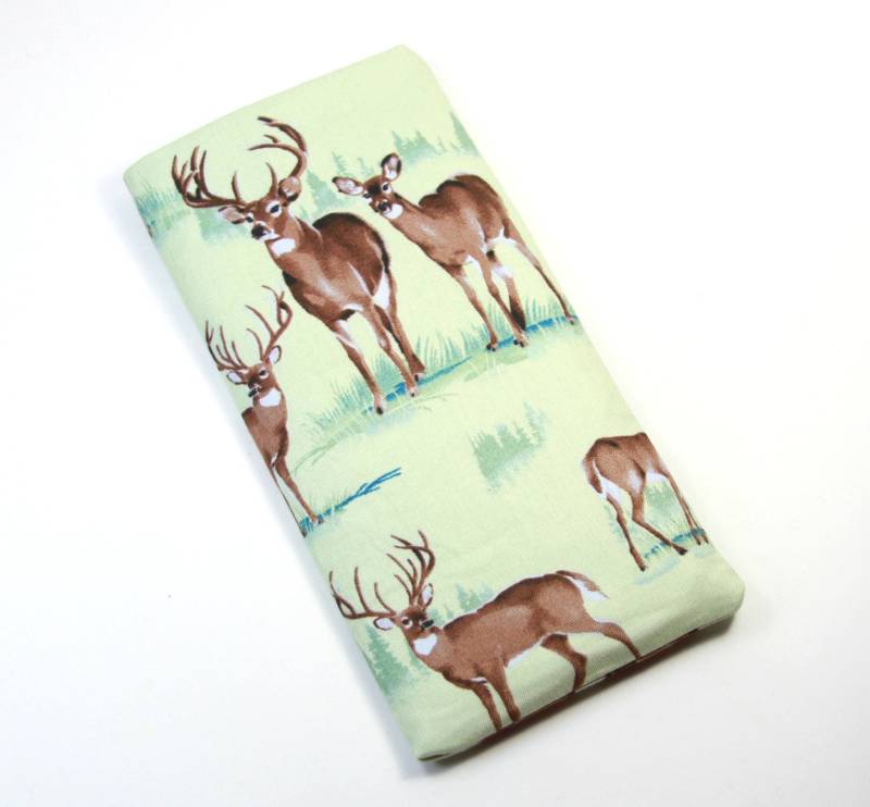 Deer Stofftasche, Sonnenbrille Stoffbeutel, Hirsch Design Tasche, Jäger Geschenk, Tier-Design-Gehäuse, Geweih Stoff Fall, Geschenk Für Männer von FabricLoveandFun