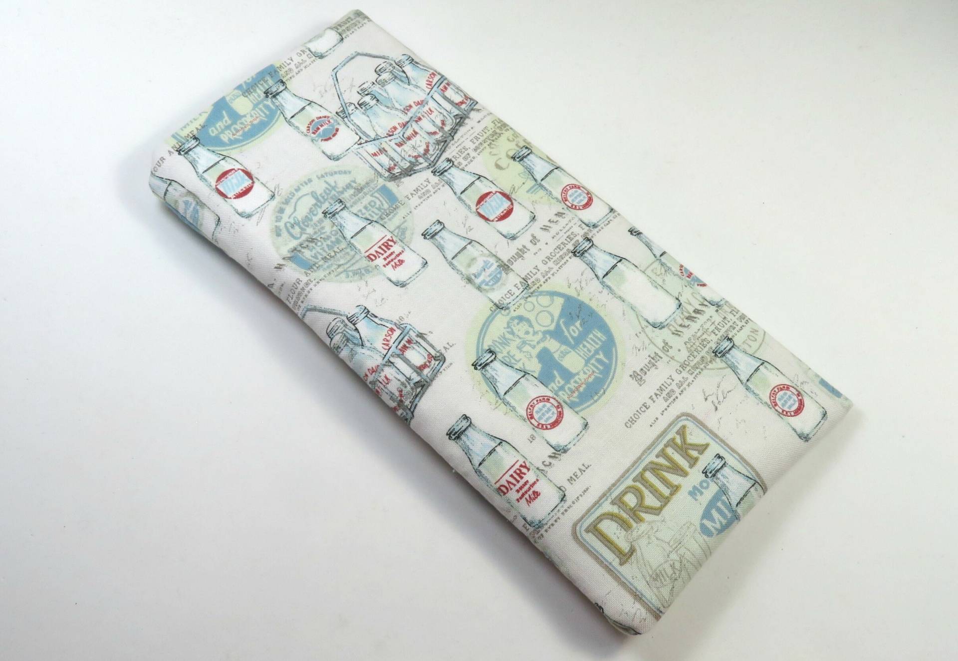 Diary-stofftaschen, Sonnenbrillen-Koffer, Augenbrillengehäuse, Milk Daisy Design-Tasche, Milchflaschen-Design-Koffer, Fabrikbeutel, Schnappbeutel von FabricLoveandFun