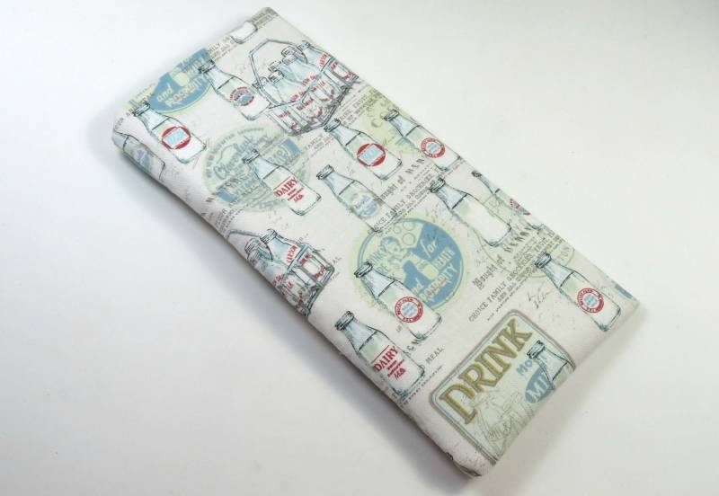 Diary-stofftaschen, Sonnenbrillen-Koffer, Augenbrillengehäuse, Milk Daisy Design-Tasche, Milchflaschen-Design-Koffer, Fabrikbeutel, Schnappbeutel von FabricLoveandFun