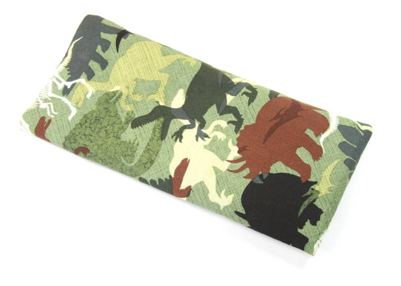 Dinosaurier Stofftasche, Sonnenbrillentasche, Brillenetasse, Grüne Camouflage Design Tasche, Stofftasche von FabricLoveandFun
