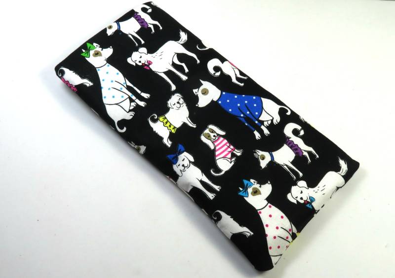 Dogs Stofftaschen, Bunte Hunde Sonnenbrillen-Gehäuse, Eyeglasses Koffer, Tasche, Cute Dogs Stofftasche, Niedliche Schnappbeutel von FabricLoveandFun