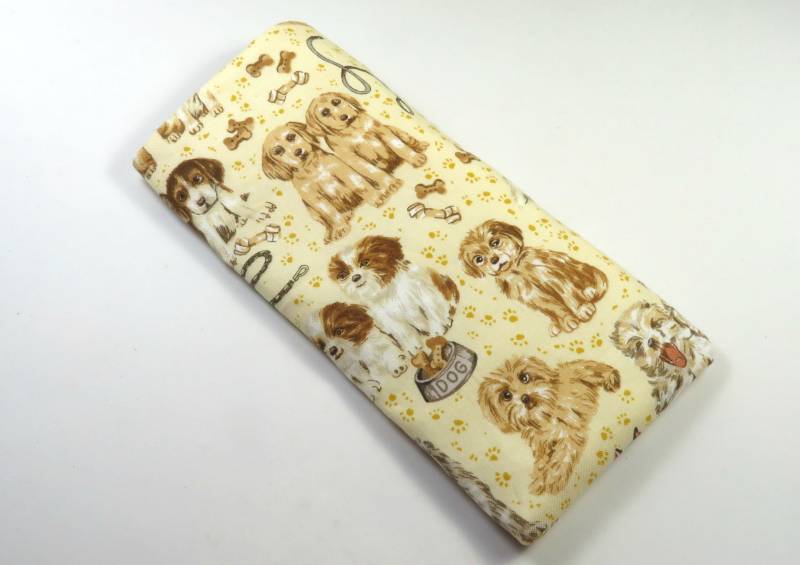 Dogs Stofftaschen, Sonnenbrillen-Koffer, Eyeglasses, Dog Lovers Bag, Case, Brown Dogs Bag von FabricLoveandFun