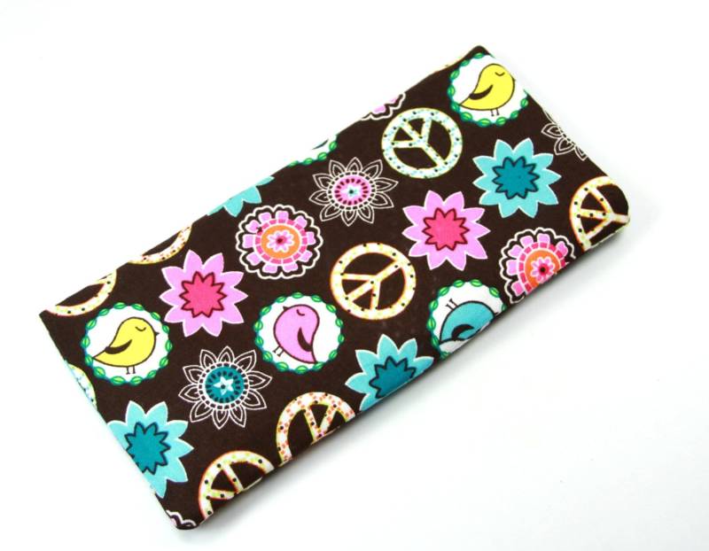 Friedenszeichen Stoffbeutel, Sonnenbrille, Brille Fall, Peace-Zeichen-Tasche, Vogel Design Gehäuse von FabricLoveandFun