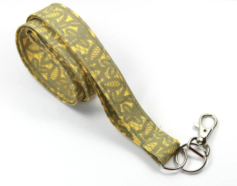 Grau Gelb Stoff Lanyard, Stoff-Abzeichen-Halter, Gelbe Und Graue Abzeichen Halter Grau Gelb Stoff Lanyard, Stoff-Abzeichen-Halter, Gelbe Und Graue Abzeichen Halter von FabricLoveandFun