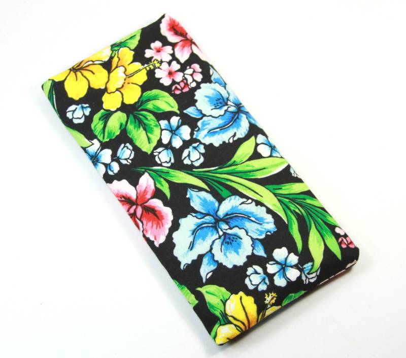 Hibiskus-Stoff-Fall, Brillenetui, Brillenetui Mit Stoff, Hibiskus Stoffbeutel, Hawaii Iris Blumentasche von FabricLoveandFun