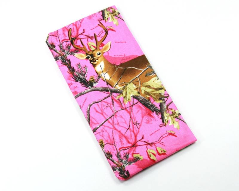 Hirsch Stoff Fall, Sonnenbrille Tasche Brillen Fall Rosa Reh Camouflage von FabricLoveandFun