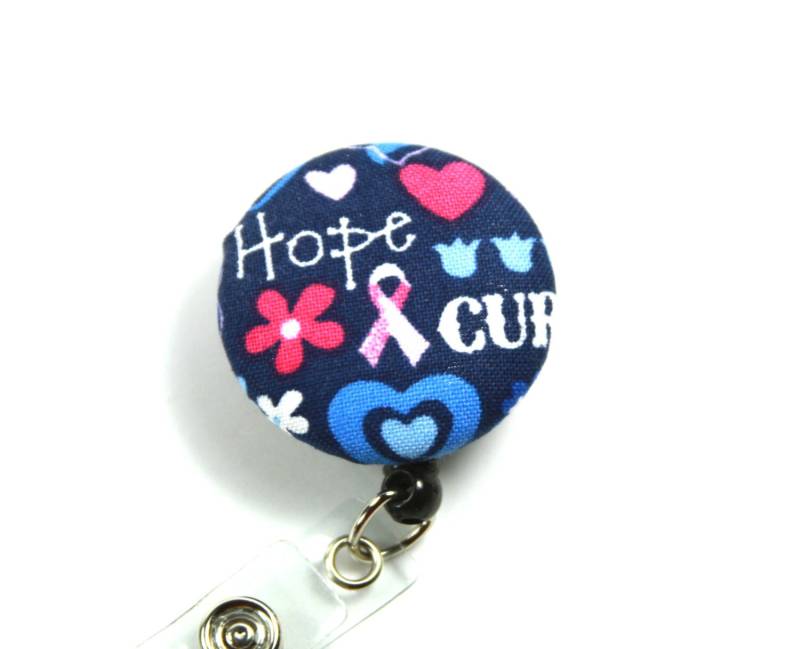 Hoffnung-Fabric Abzeichen Reel, Cancer Awareness Hoffnung Knopf Abzeichen, Pink Ribbon Reel von FabricLoveandFun