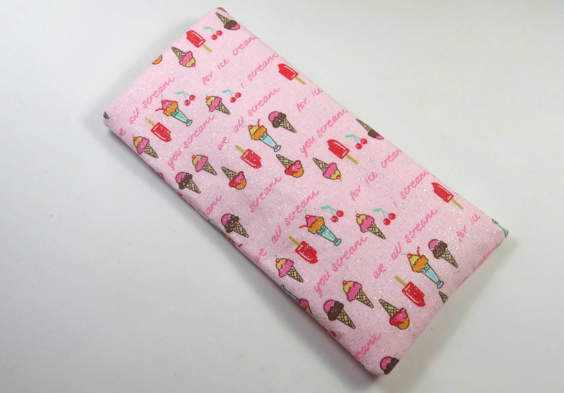 Icecream Stofftaschen, Sonnenbrillen-Koffer, Eyegbrillen-Koffer, Pink-Design-Stoffbeutel, Eiscreme-Kegel-Designbeutel, Schnappknopfen von FabricLoveandFun