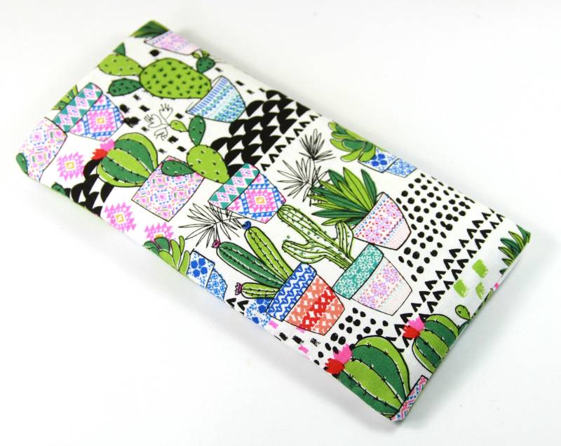 Kaktus Stoff Fall, Brillenetui, Grüne Pflanze Stoffbeutel, Kaktus-Stoff-Taschen von FabricLoveandFun