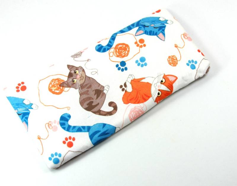 Katzen-stoffbeutel, Sonnenbrille Tasche, Brillen Etui, Cat Design Pfote Case, Handy-Tasche von FabricLoveandFun