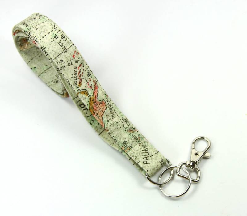 Map Stoff Schlüsselband, Karten Ausweishalter, Atlas Ausweishalter von FabricLoveandFun