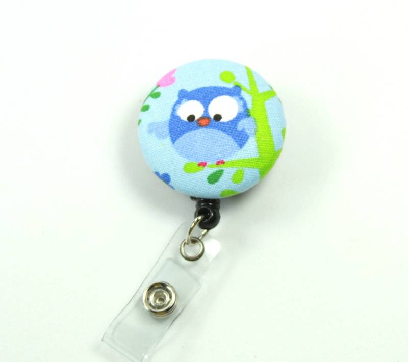 Owl-stoff-Abzeichen Reel, Button Badge Versenkbare Eule Lanyard, Schaltfläche "Eule" Reel von FabricLoveandFun