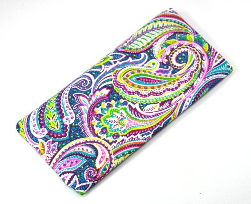 Paisley-Stoff-Fall, Sonnenbrille Tasche, Handytasche, Stoffbeutel, Lila Rosa Snap-Taste von FabricLoveandFun