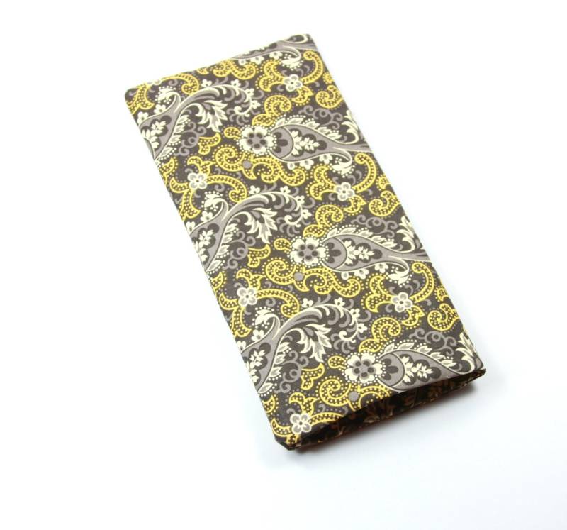 Paisley-stoff-Brillenetui, Gelb Und Grau Gehäuse, Grau Brillenetui von FabricLoveandFun