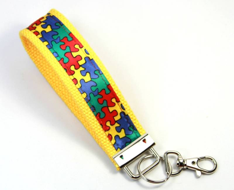 Puzzle-stoff-Key Fob, Autism Awareness Schlüsselanhänger, Puzzle-Autismus Buntes Armband Puzzle Schlüsselanhänger Puzzle-stoff-Key Fob, Autism Awareness Schlüsselanhänger, Puzzle-Autismus Buntes Armband Puzzle Schlüsselanhänger von FabricLoveandFun