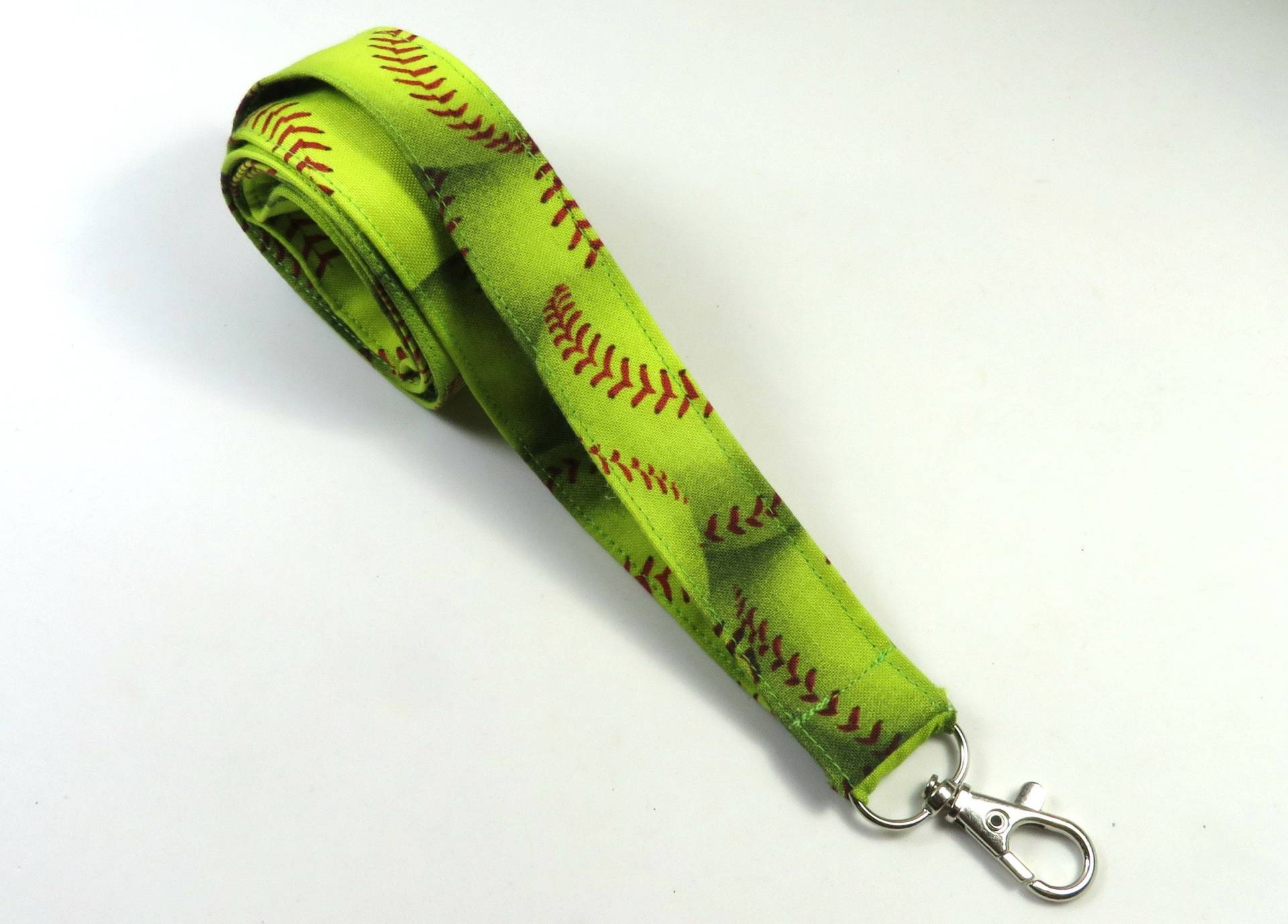 Softball Stoff Badge Halter, Softball Gelb Grün Kugel Abzeichen Grüner Sport Halter von FabricLoveandFun