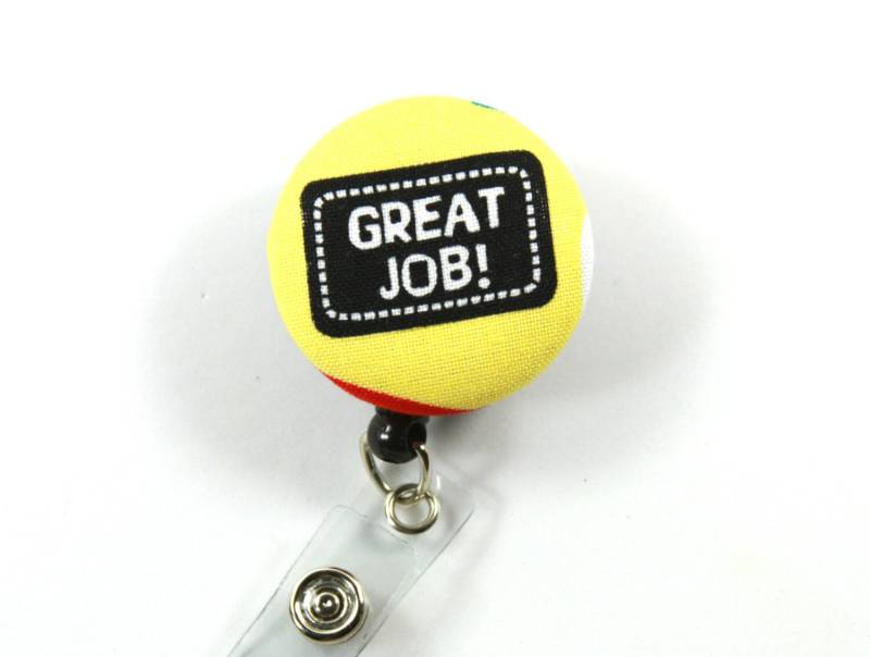 Tollen Job Stoff Button Reel, Versenkbare Plakettenhalter Lehrer Abzeichen Wertschätzung Reel Tollen Job Stoff Button Reel, Versenkbare Plakettenhalter Lehrer Abzeichen Wertschätzung Reel von FabricLoveandFun