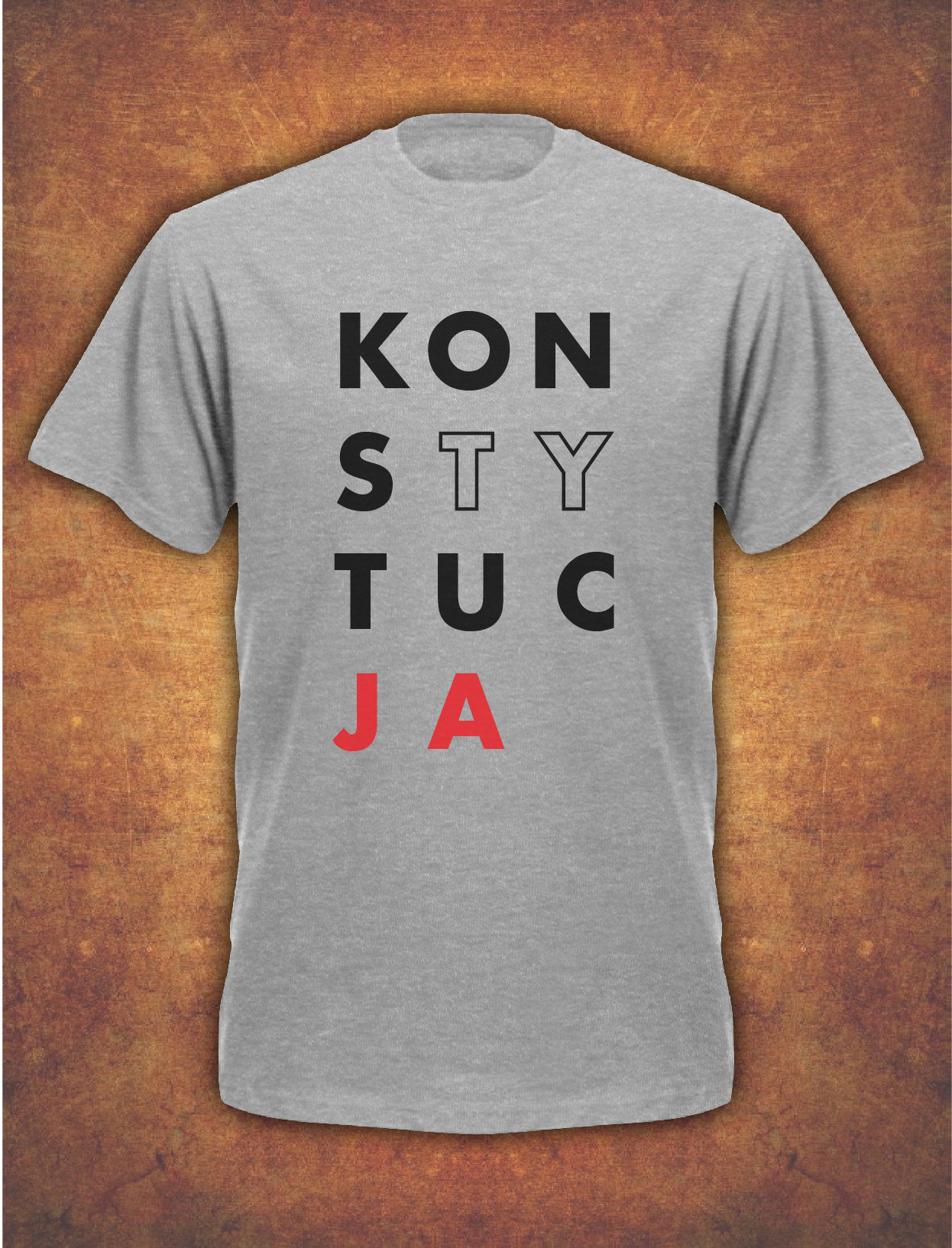 Konstytucja Koszulka Protest Polska 2019 Unia Europejska Herren T-Shirt - Grau von FabricOfStyle