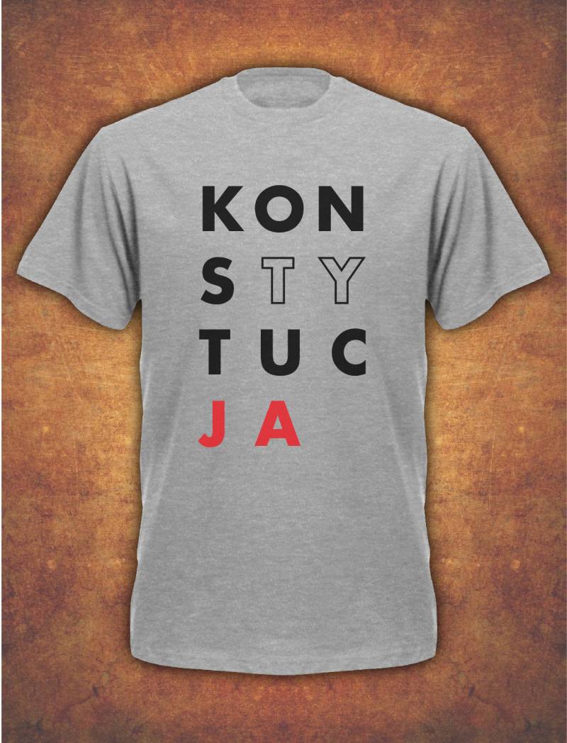 Konstytucja Koszulka Protest Polska 2019 Unia Europejska Herren T-Shirt - Grau von FabricOfStyle