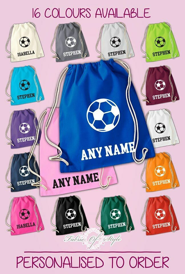 Personalisierte Jeder Name Fußball Zurück Zum Kordelzug Jungen Tasche Pe Gym Schulkinder von FabricOfStyle