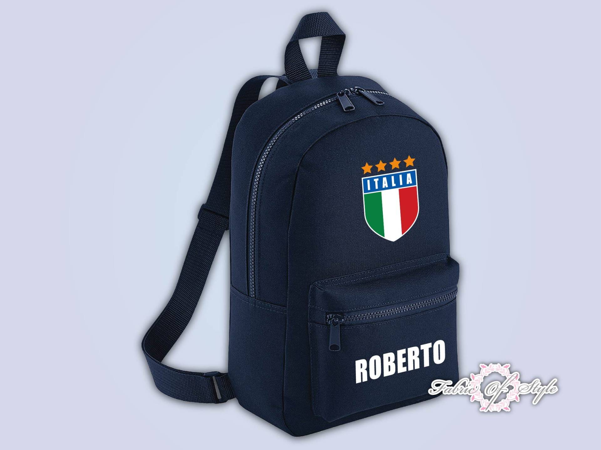 Personalisierte Kinder Rucksack - Jeder Name Italien Fußball T-Shirt Italienisch Kinderzimmer Zurück Zu Schultasche Personalisierte Kinder Rucksack - Jeder Name Italien Fußball T-Shirt Italienisch Kinderzimmer Zurück Zu Schultasche von FabricOfStyle