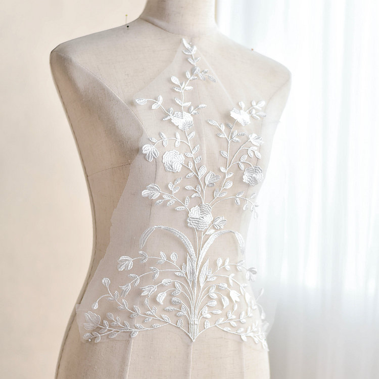 Hochwertige Gestickte Spitze Applikation, Exquisite Baum Muster Applikation Für Hochzeitskleid, Hochzeitsschleier, Kleiderdekoration von FabricTrims