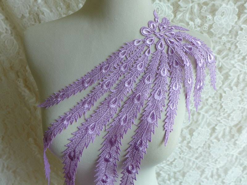 Lavendel Farbe, Venedig-Spitze Applikation, Braut Applikation Spitzenbesatz von FabricTrims