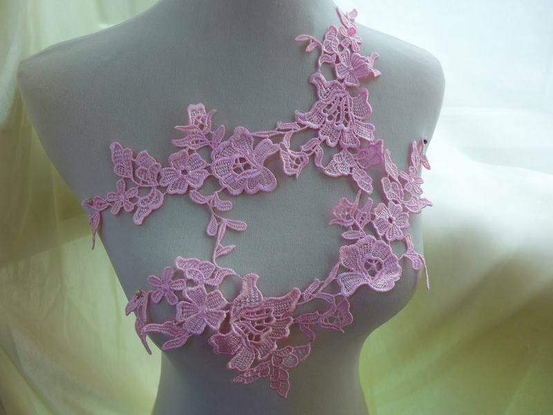 Rosa Spitze Applikator-Paar Für Braut-Accessoire, Kopfschmuck, Altered Couture, Kostüm-Design von FabricTrims