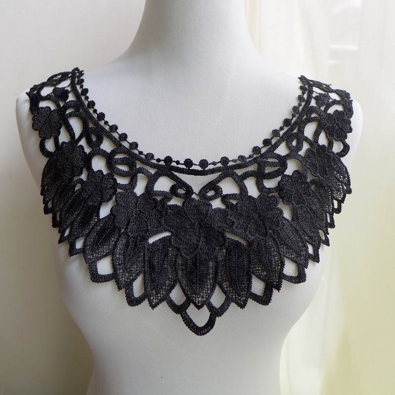 Schwarze Blumenspitze Applikation Für Brautjungfer Accessoires, Schmuck Versorgung, Kostüm-Design von FabricTrims