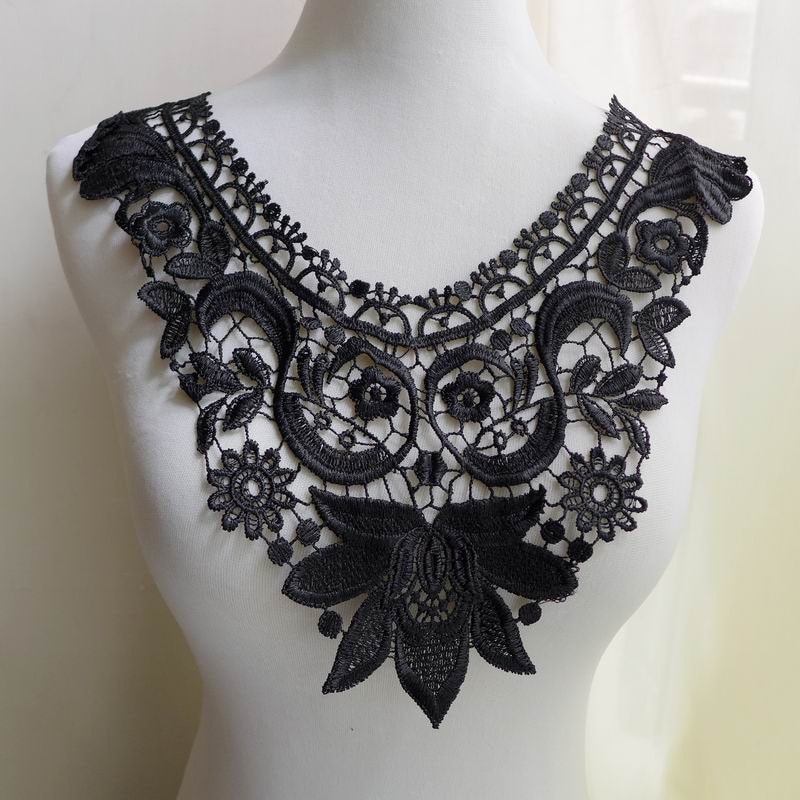 Schwarze Spitze Applikation Für Brautjungfer Zubehör, Schmuck Liefern, Kostüm-Design von FabricTrims