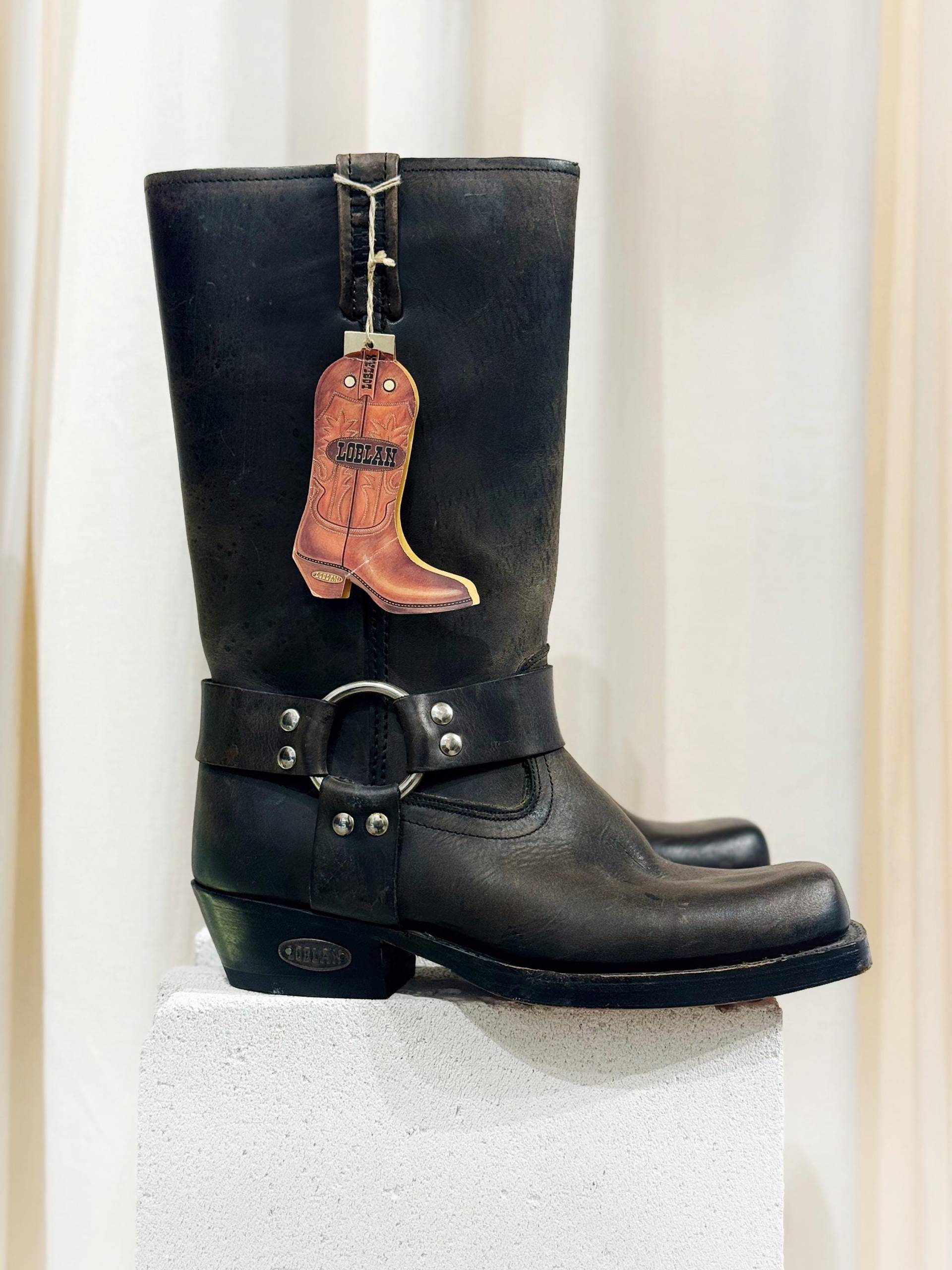 Loblan 295 Cowboy Square Wachsleder Stiefel von FabricbasicsVintage