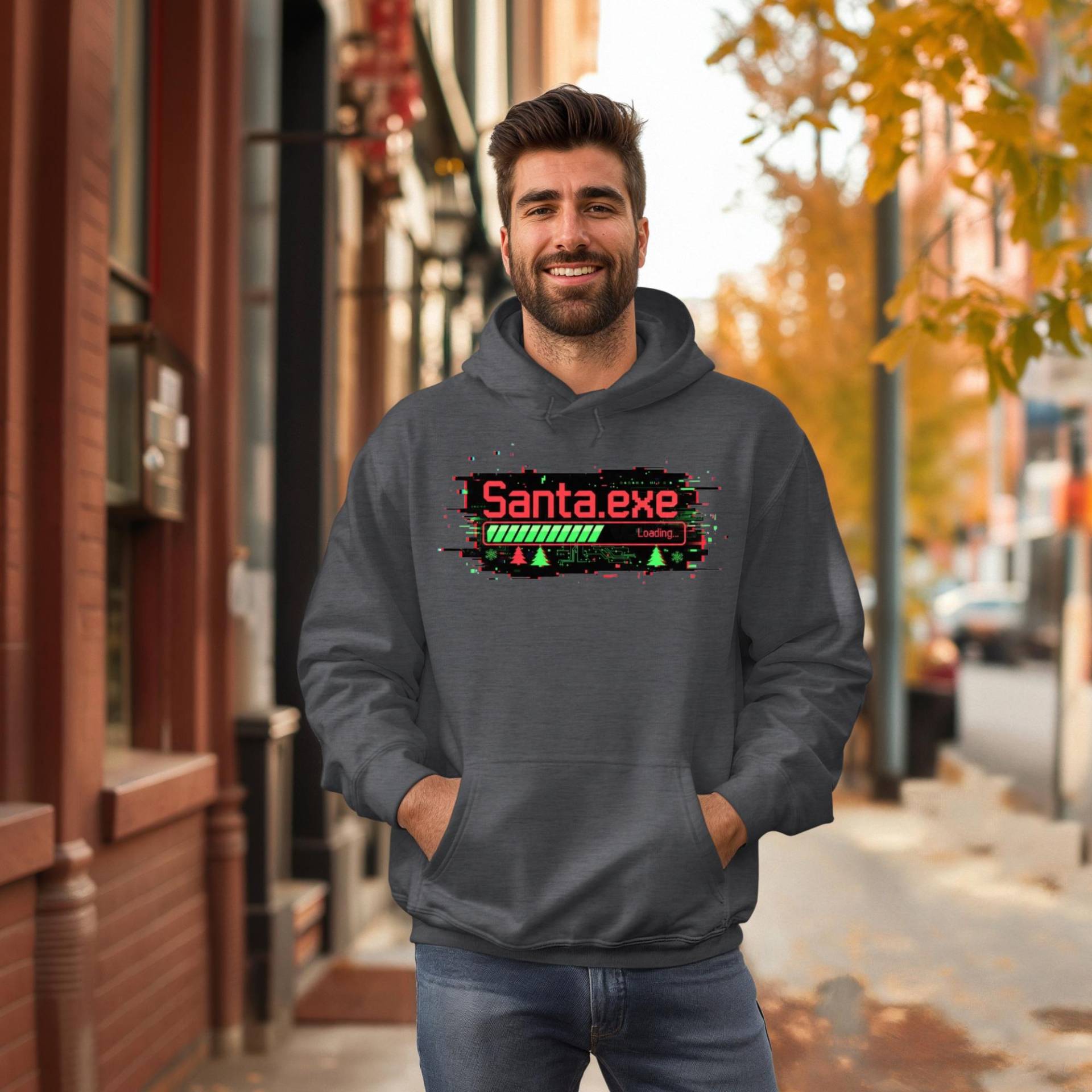Weihnachtsshirt Mit Santa.exe-Motiv | Lustiges Tech-Weihnachts-Sweatshirt & Hoodie Weihnachtsgeschenk Für Gamer Retro-Festtags-Top Im von FabrikateX