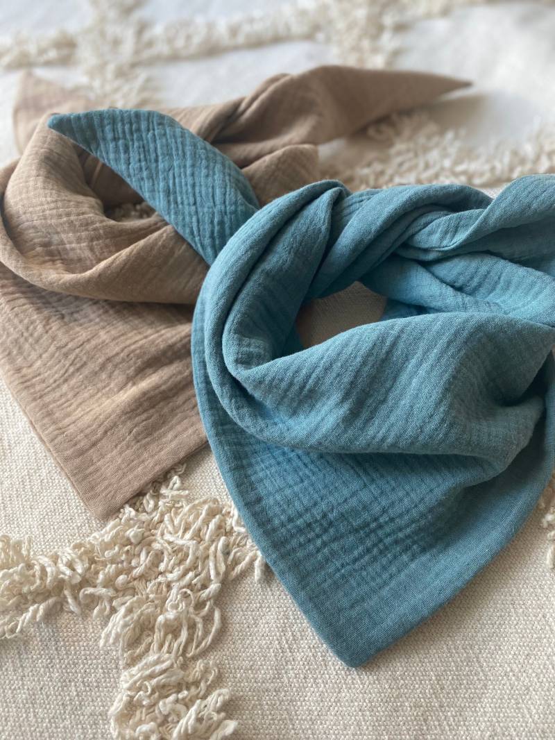 Midi Halstuch ???? Ca. 1, 5-5 Jahre, Kinder Accessoires, Schal, Dreieckstuch, Musselin, 95x65x65 cm, Doppellagig, Personalisierung, Organic von FabriniHandmade